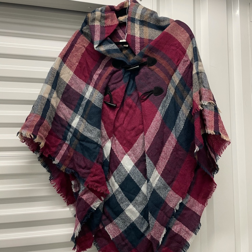 FRANCESCA Plaid Cape/Poncho